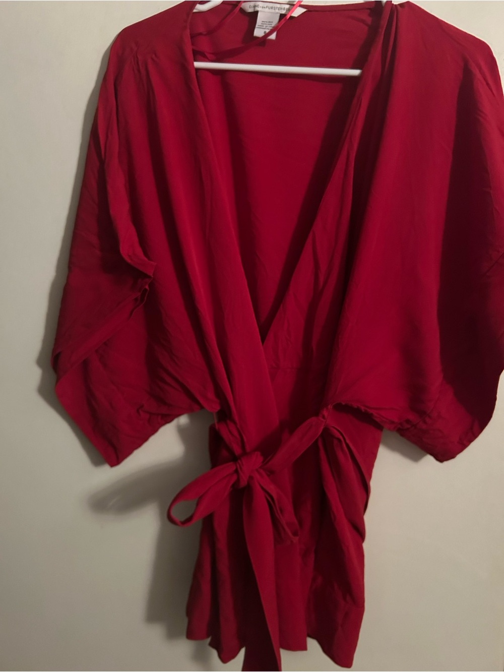 Diane Von Furstenberg Red Wrap Blouse